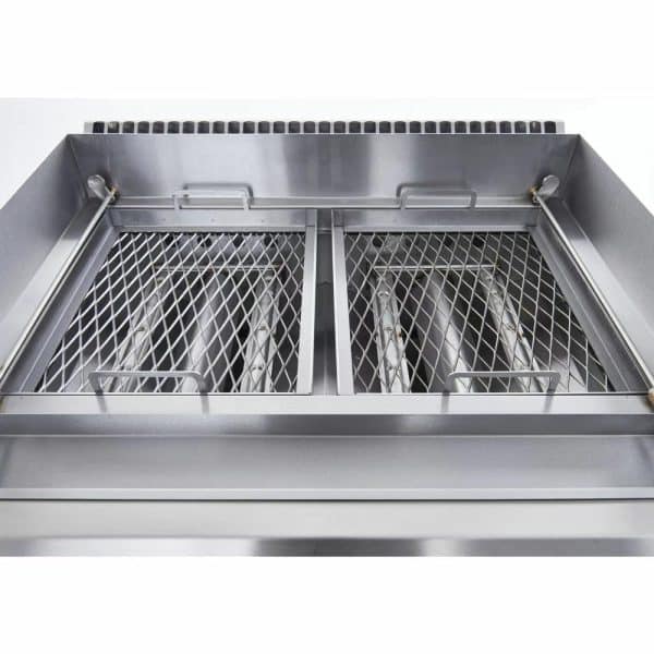 Dujinis lavos akmenų grilis, V formos grotelės, 6,5 kW, G20, Stalgast