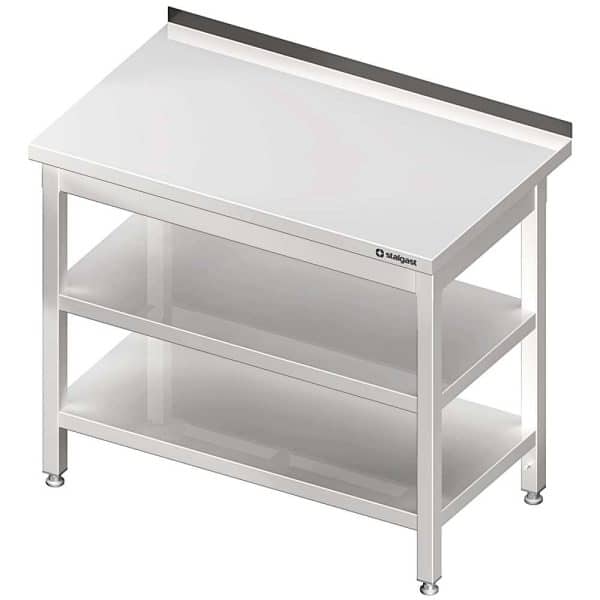 Sieninis stalas su 2 lentynomis 1600x600x850 mm, suvirintas