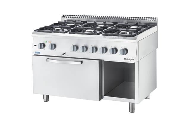 Dujinė viryklė ECO, 6 degikliai, elektrinė orkaitė, 25,5+6,5 kW, G20, Stalgast