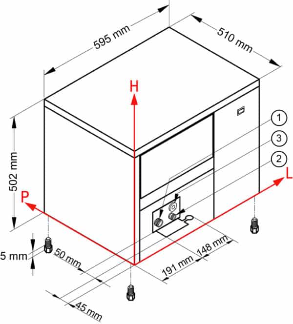 Ledukų generatorius montuojamas ant stalo, 26 kg/24 val., IC 50 NTF