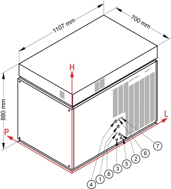 Pramoninė ledo gaminimo mašina, 900 kg/24 val., SM 1750 NTF