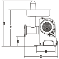 Mėsmalė TC MINICHEF, 70 kg/h, 250W, 230 V, La Felsinea